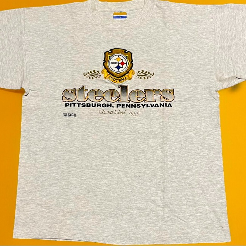 Pittsburgh Steelers embroidered jersey 100% preshrunk cotton made in USA sz. L
